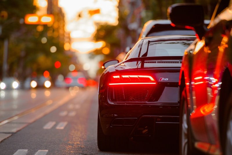 Luxury car on a road